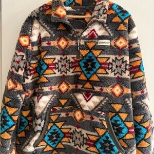 Hooey Men’s Fleece Jacket - Gray and Multicolor Aztec